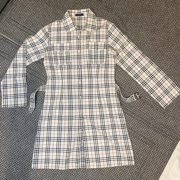Burberry Nova Check BELTED Button Down Shirt Dress🔥NEW🔥Womens SM/Youth XL (12) - Picture 3 of 17